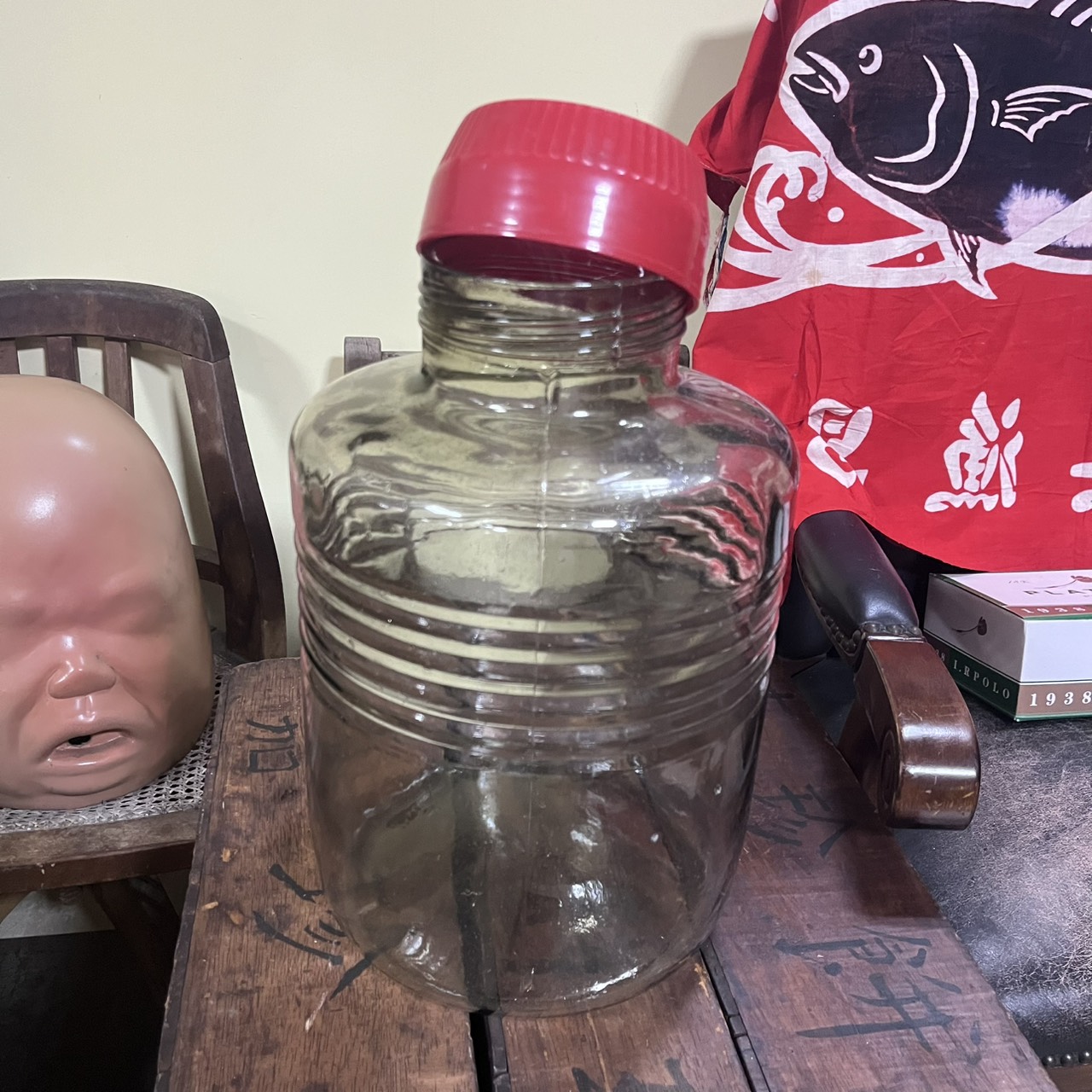 Traditional plum liquer production glass jar – with lid